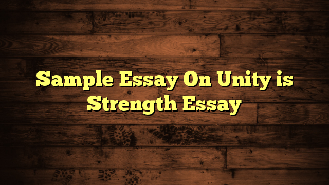 Sample Essay On Unity is Strength Essay - House Fire Books